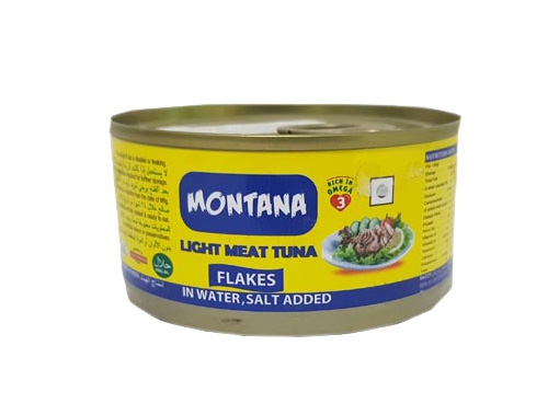 MONTANA LIGHT MEAT TUNA FLAKES IN SALT WATER 185 GM